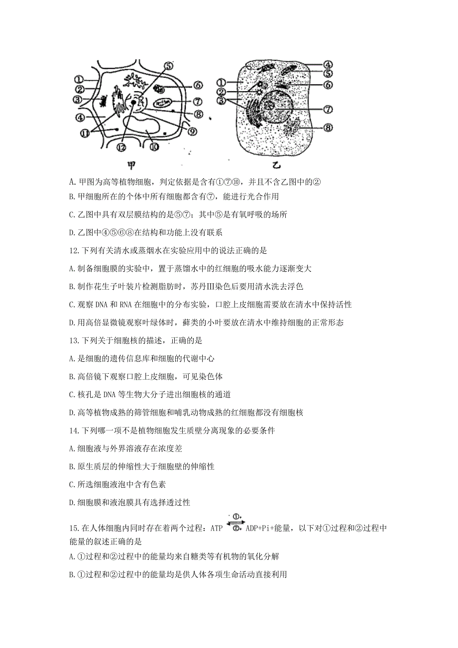 四川省雅安市2016-2017学年高二下学期期末考试生物试题 WORD版含答案.doc_第3页