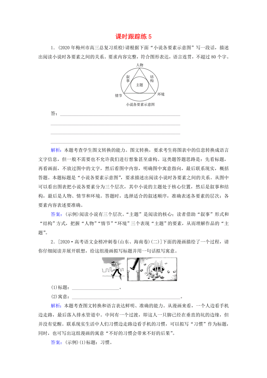 2022届高考语文一轮复习 课时跟踪练5 图文、表文转换（含解析）.doc_第1页