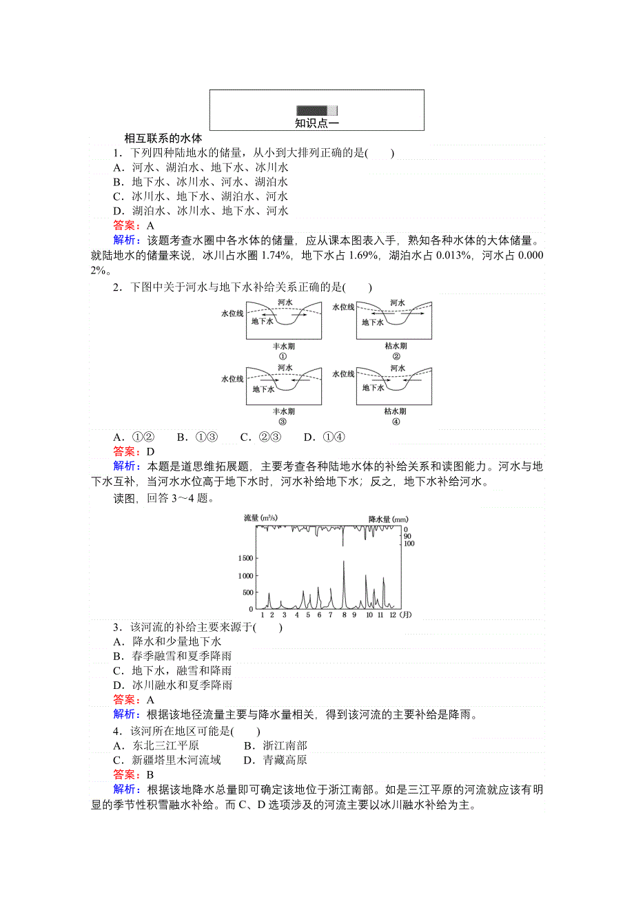 《考卷》2016-2017学年高中地理人教版必修一 第三章 地球上的水 3.doc_第2页