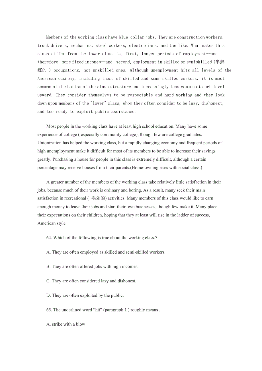 2012年高考英语阅读理解冲刺练习71.doc_第1页