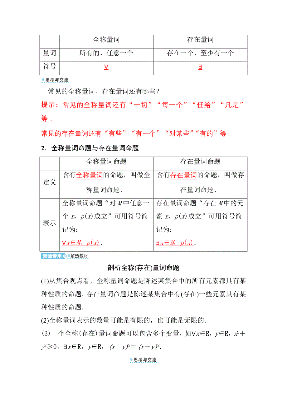 新教材2021-2022学年高中人教A版数学必修第一册配套学案：第一章 1-5-1 全称量词与存在量词 WORD版含答案.doc_第2页