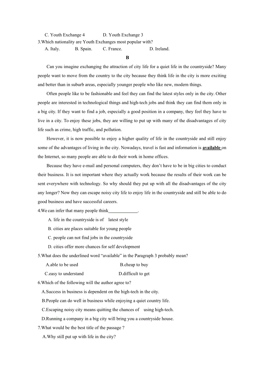 山西省沁县中学2020-2021学年高一第一学期第二次月考英语试卷 WORD版含答案.docx_第2页