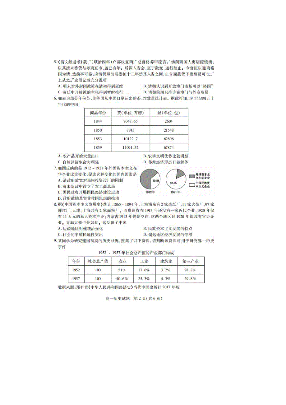 山西省运城市2019-2020学年高一下学期调研测试历史试题 扫描版含答案.pdf_第2页