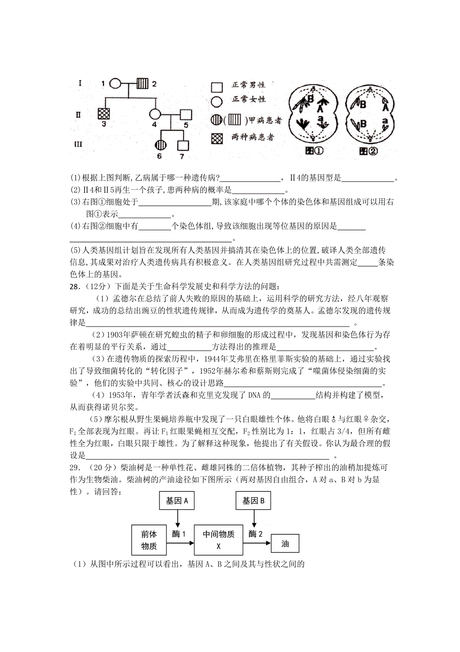 广东省新会二中2013届高三第三次月考生物试题.doc_第3页