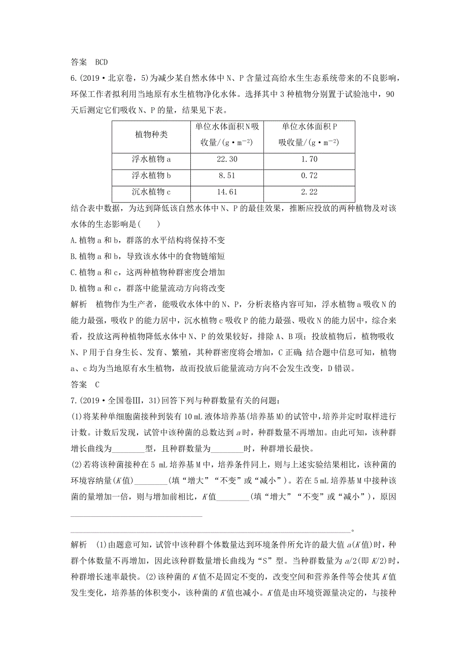 江苏省2020届高考生物二轮复习 考前专题增分小题狂练19 剖析种群与群落（含解析）.docx_第3页