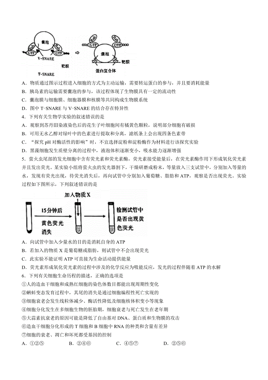 山西省长治市2022-2023学年高三9月质量检测生物试题WORD版含答案.docx_第2页