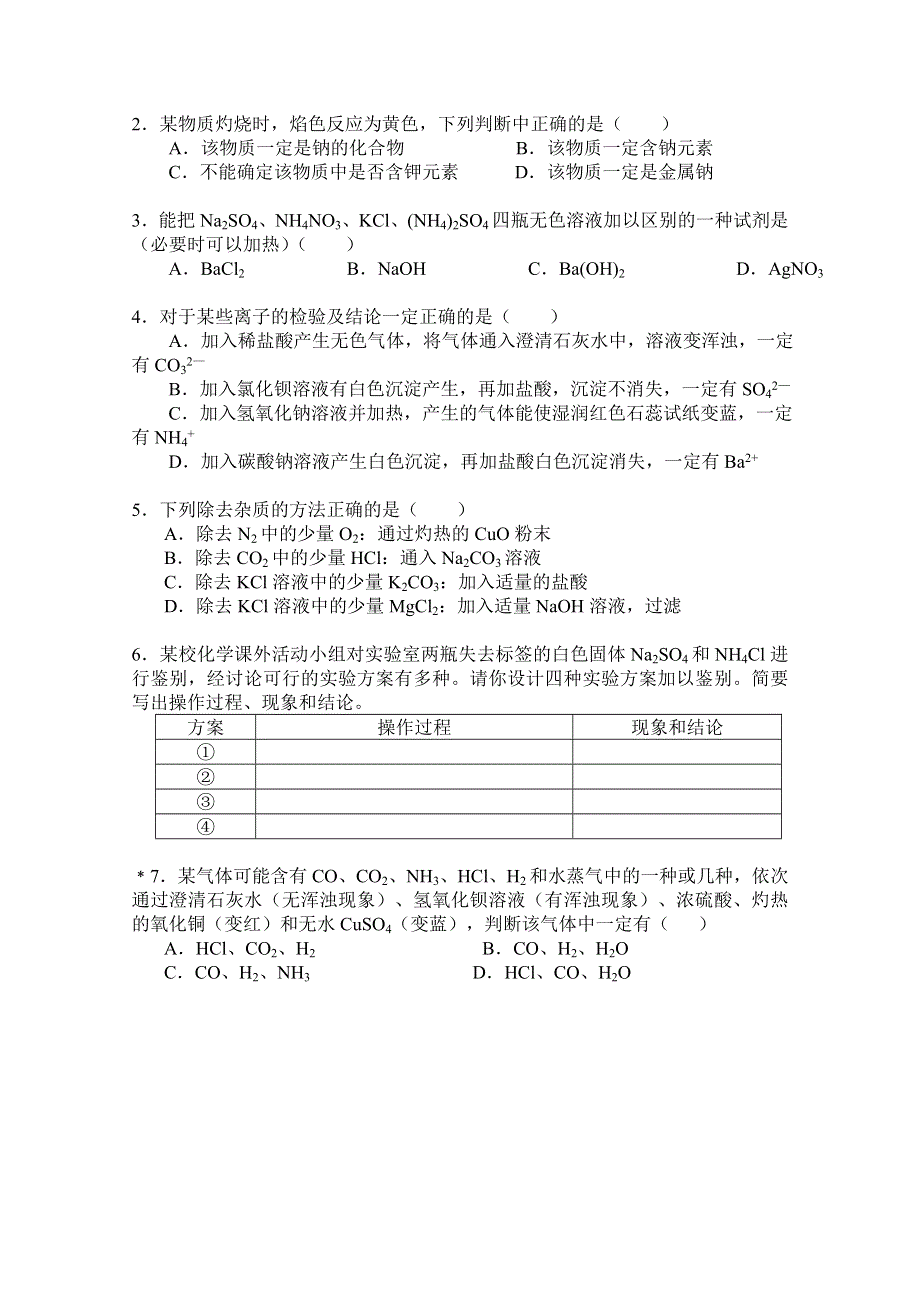 化学：1.2.2《常见物质的检验》学案（苏教版必修1）.doc_第3页