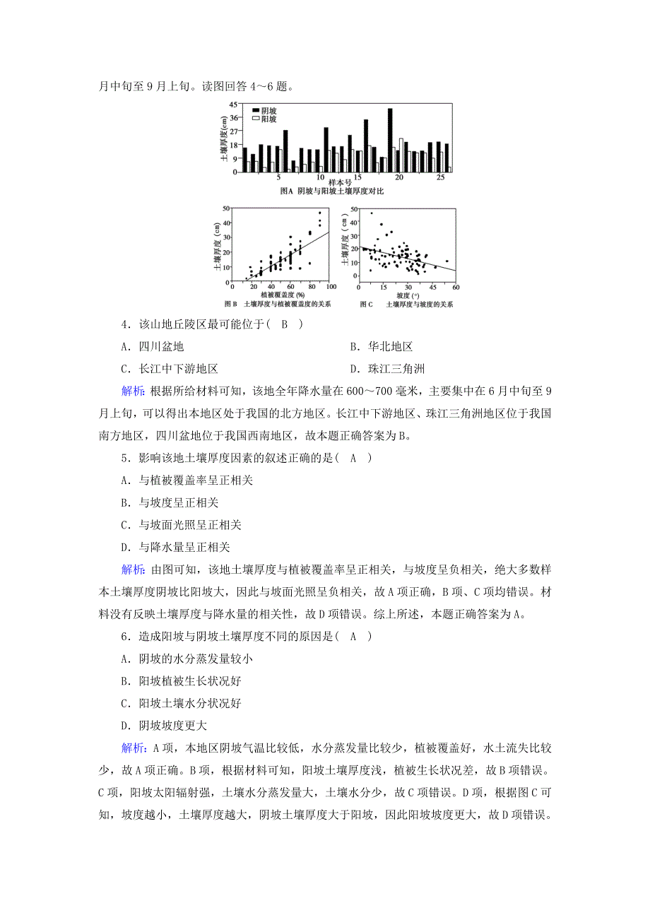 2020-2021学年新教材高中地理 第四章 地貌 2 地貌的观察课时作业（含解析）新人教版必修第一册.doc_第2页