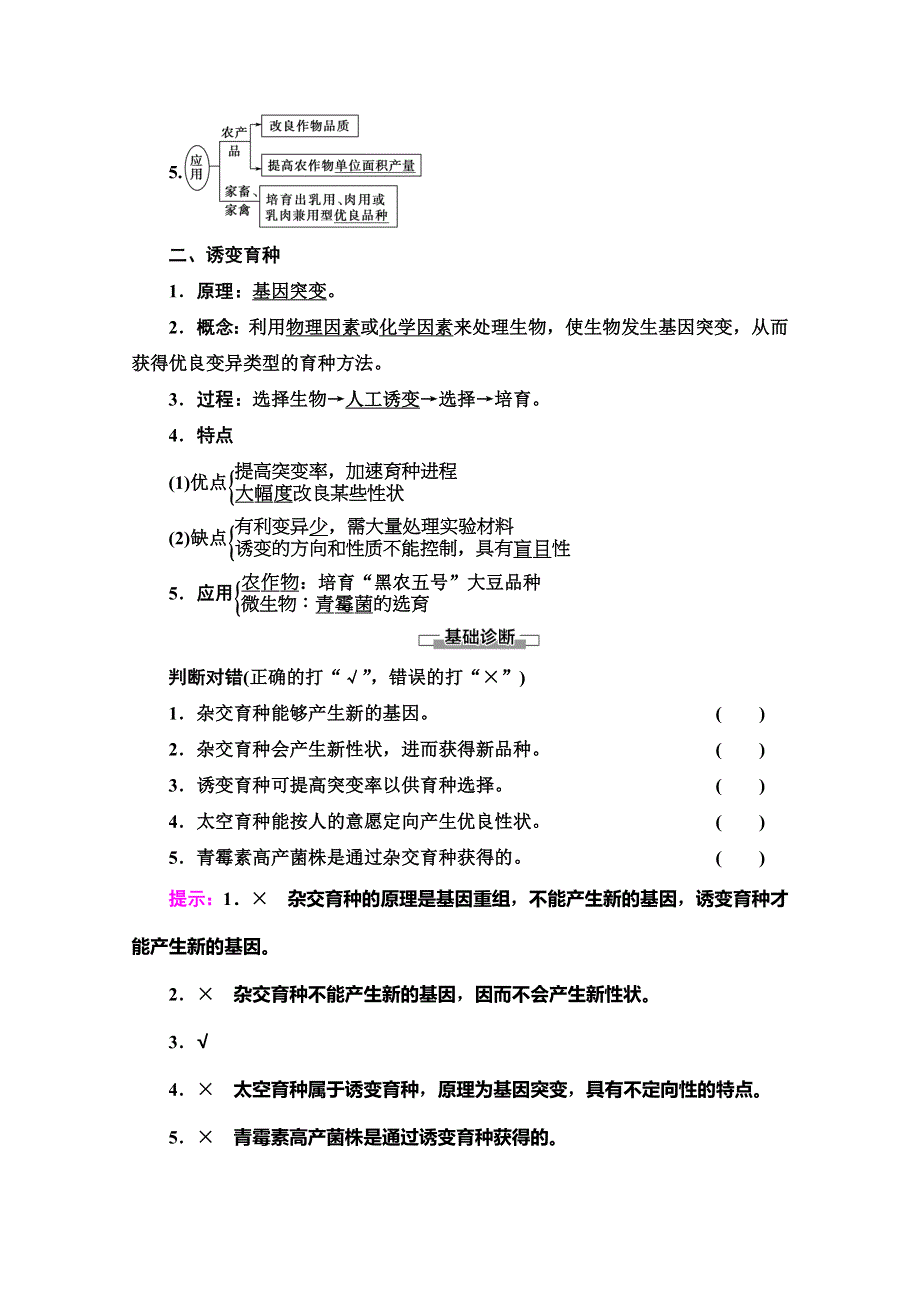 2019-2020学年人教版生物必修二讲义：第6章 第1节　杂交育种与诱变育种 WORD版含答案.doc_第2页