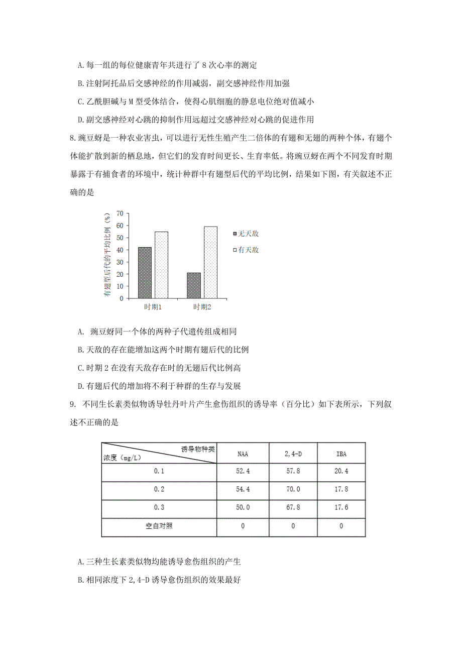 北京市丰台区2020届高三下学期综合练习（一）（一模）生物试题 WORD版含答案.doc_第3页