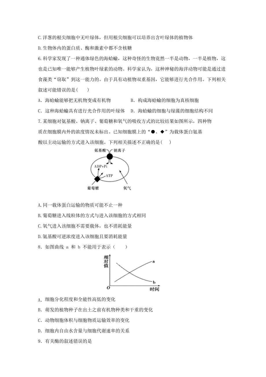 山东省济宁市泗水县2020届高三生物上学期期中试题.doc_第2页