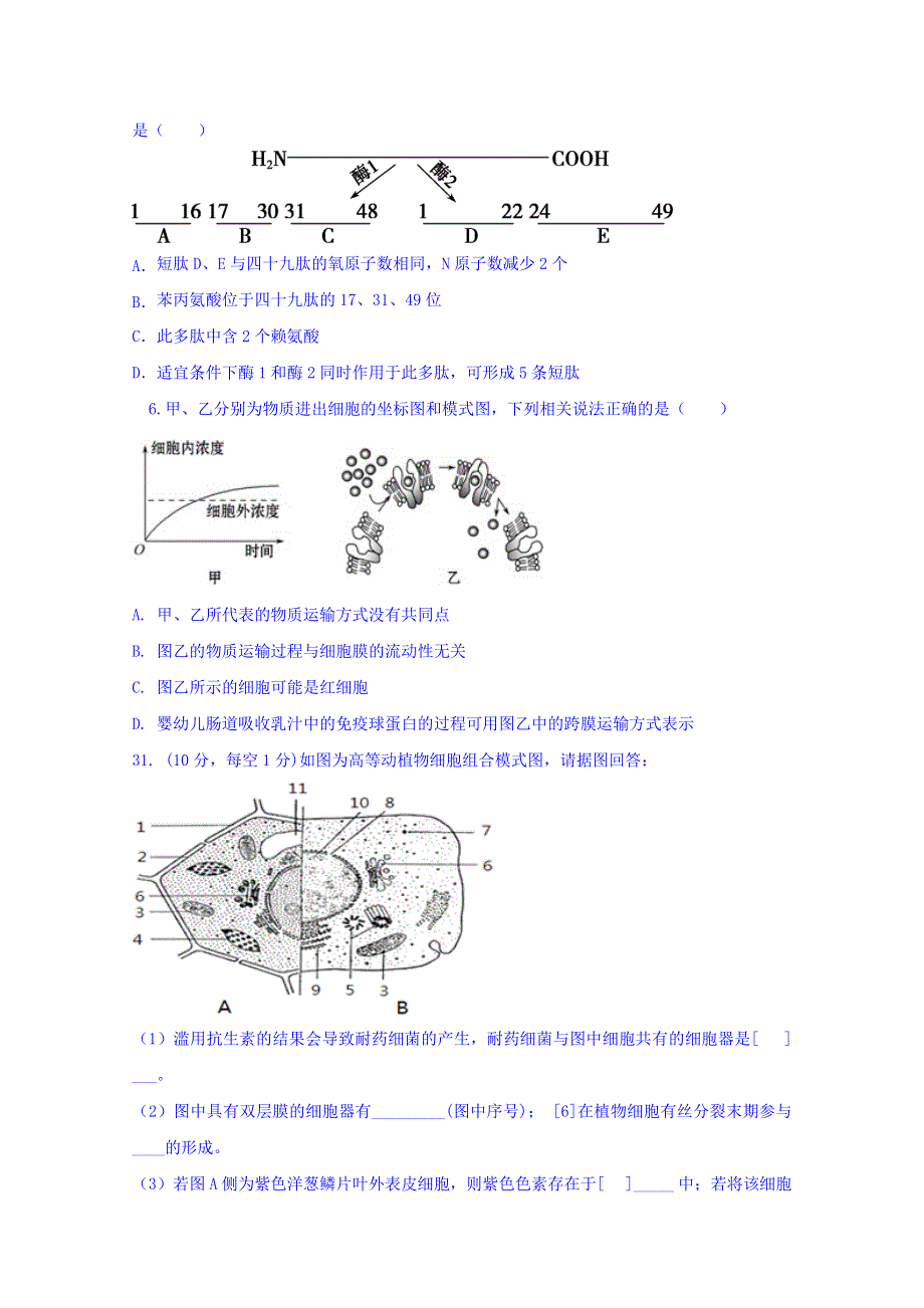 广东省普宁市华美实验学校2017-2018学年高二下学期第一次月考生物试题 WORD版含答案.doc_第2页