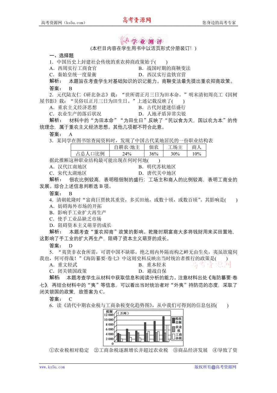 2012新课标同步导学高一历史练习：1.4（人民版必修2）.doc_第1页