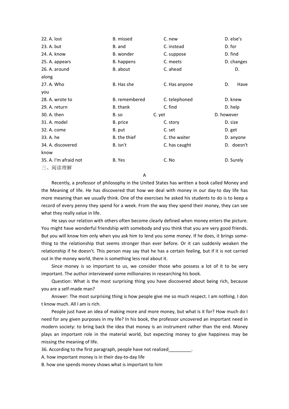 2014-2015学年高中英语同步系列练习题《8》及答案：UNIT2（人教新课标必修4）.doc_第3页