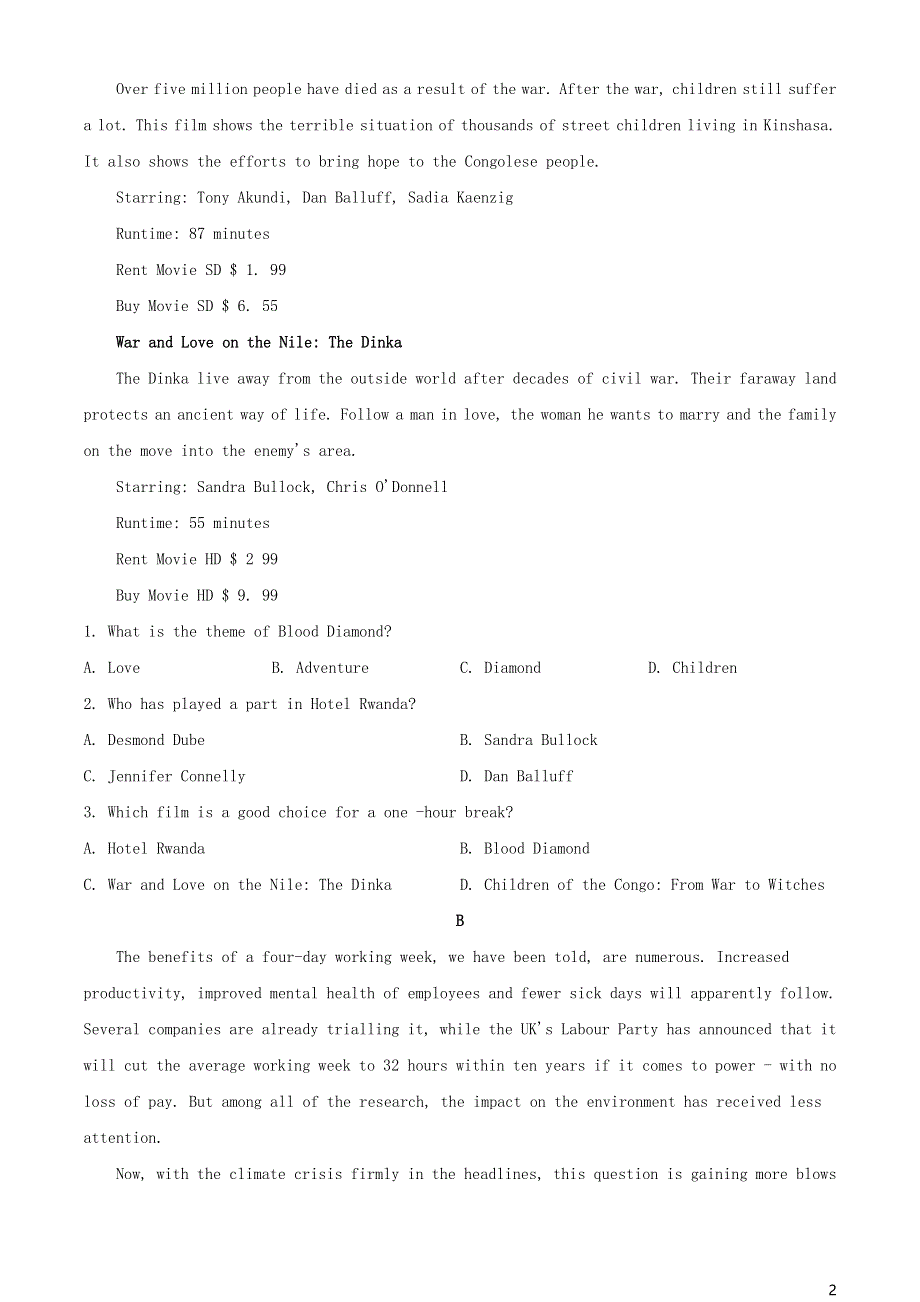 广东省普宁市2020-2021学年高一英语下学期期中试题.doc_第2页