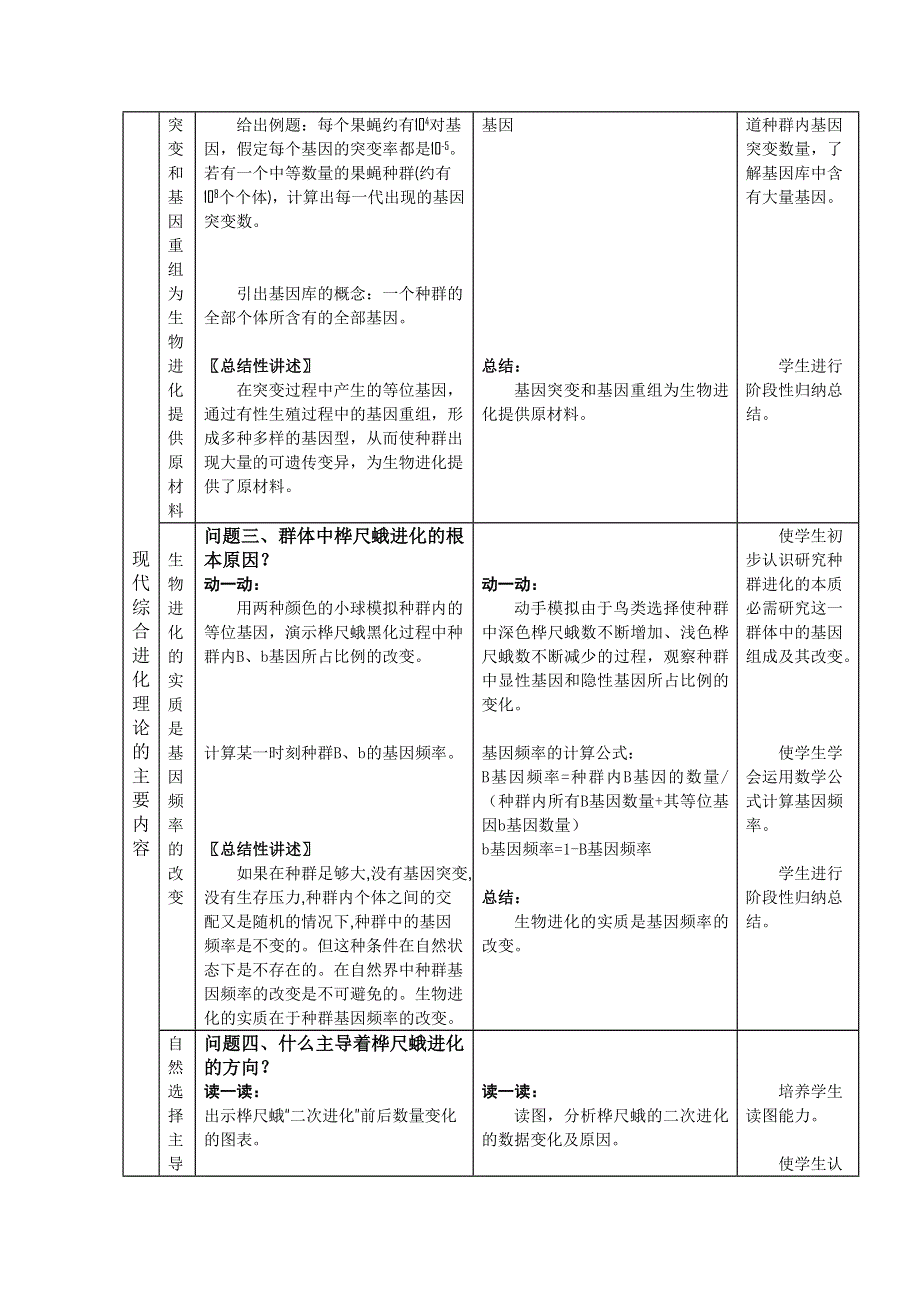 华东地区2009年高中生物教学设计评比资料：现代综合进化理论.doc_第3页