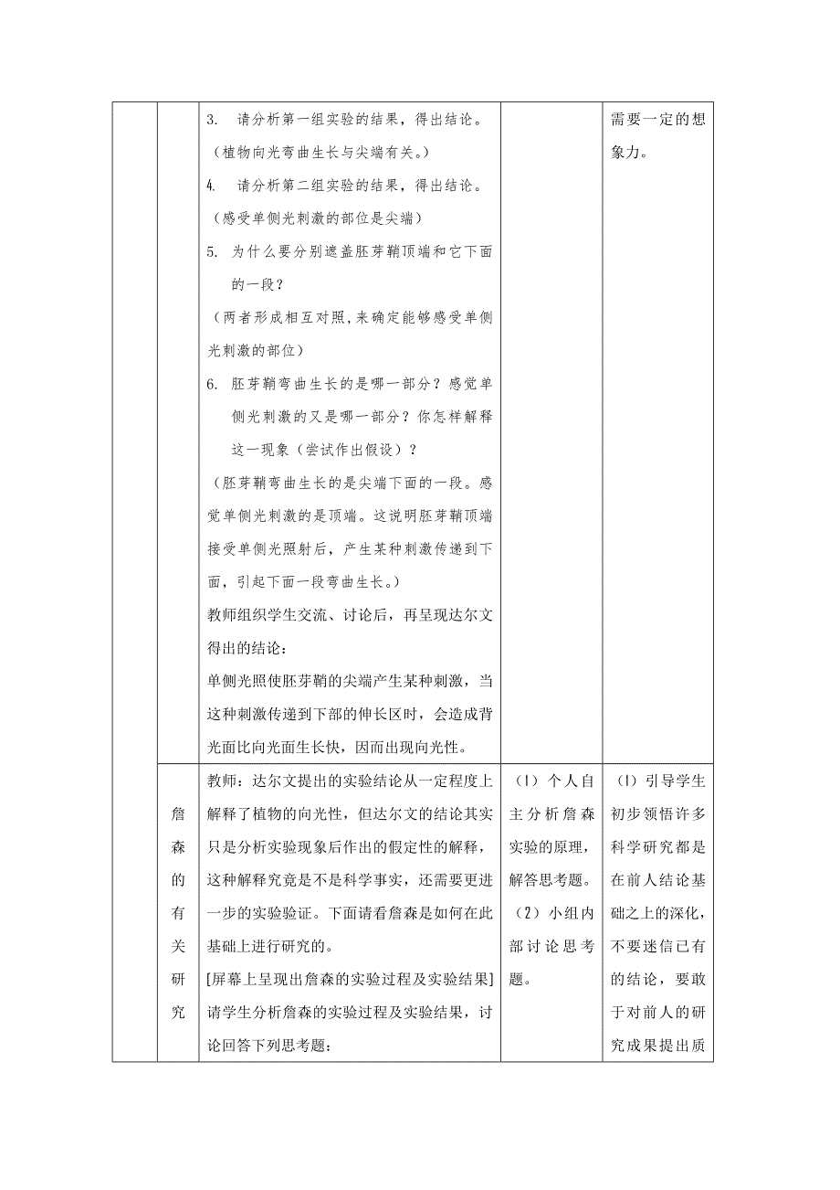 华东地区2009年高中生物教学设计评比资料：植物生长素发现.doc_第3页