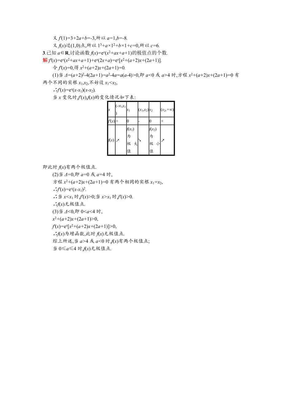 《同步测控 优化设计》2015-2016学年高二人教A版数学选修2-2备课参考：1.3.2函数的极值与导数 .doc_第2页