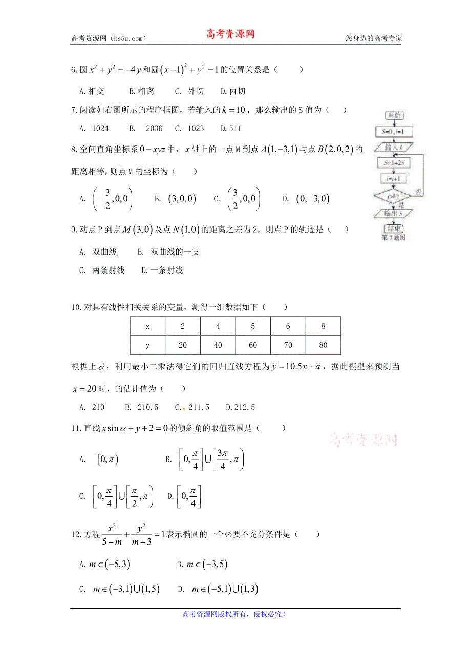 广东省普宁市勤建学校2016-2017学年高二下学期第一次月考数学（理）试题 WORD版含答案.doc_第2页