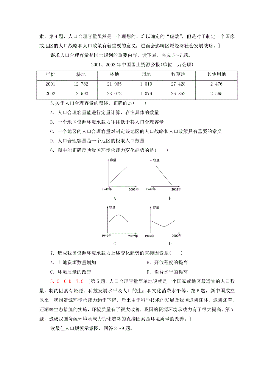 2020-2021学年新教材高中地理 课时分层作业3 人口合理容量（含解析）鲁教版必修2.doc_第2页