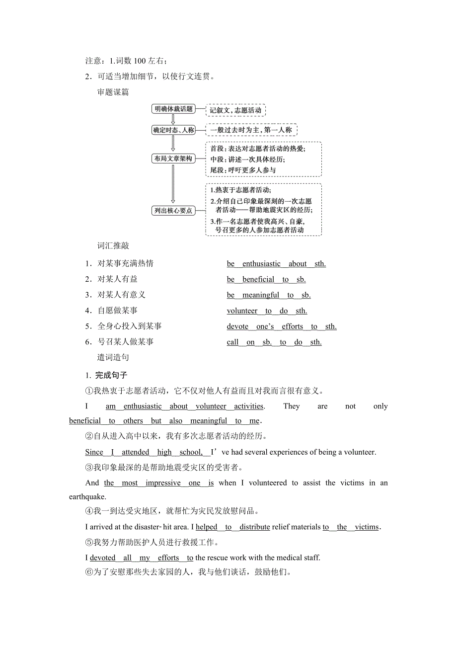 2019-2020学年人教版英语选修七新素养同步讲义：UNIT 4 SHARING 5 SECTION Ⅴ　WRITING WORD版含答案.doc_第2页