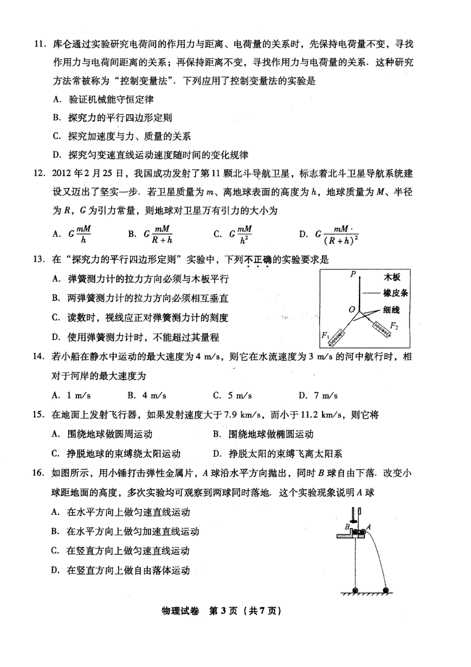 2012江苏“小高考”（物理）扫描版 无答案（2012江苏省普通高中高二学业水平测试）.doc_第3页