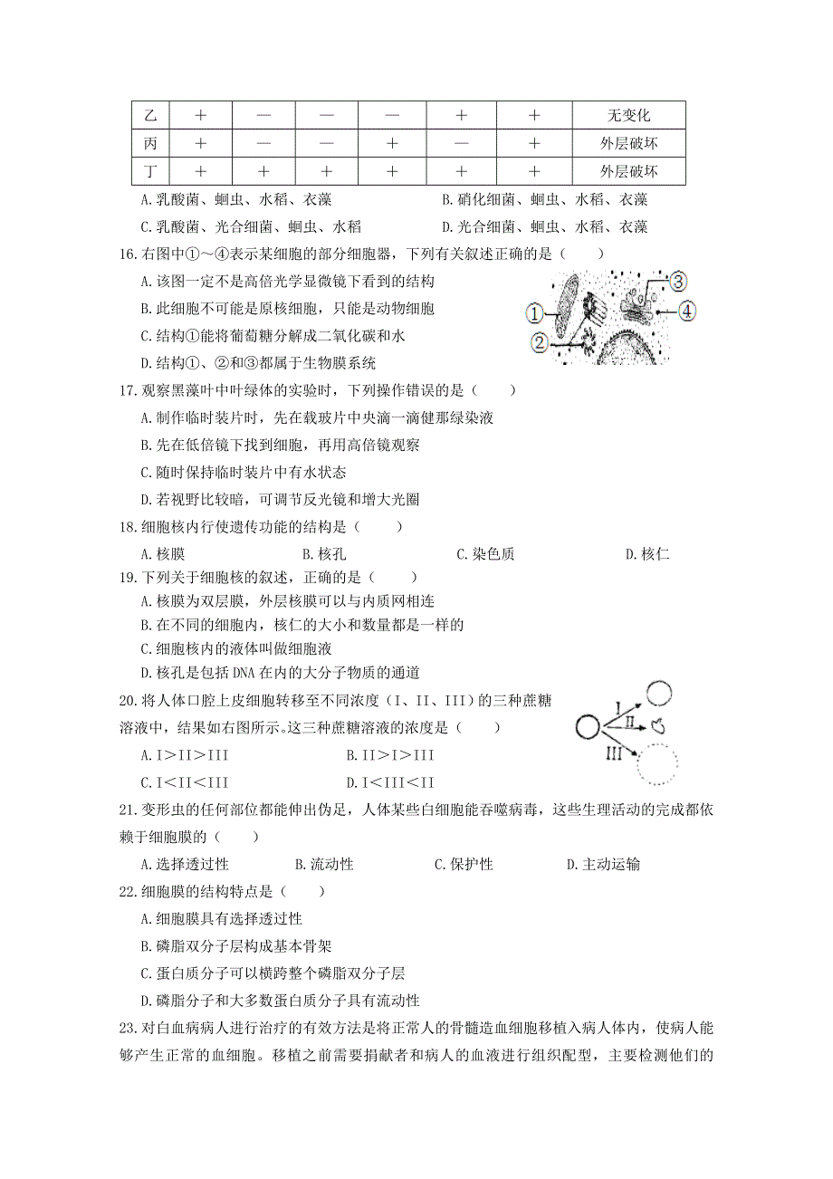 广东省梅县东山中学2010-2011学年高一上学期期末考试（生物）.doc_第3页