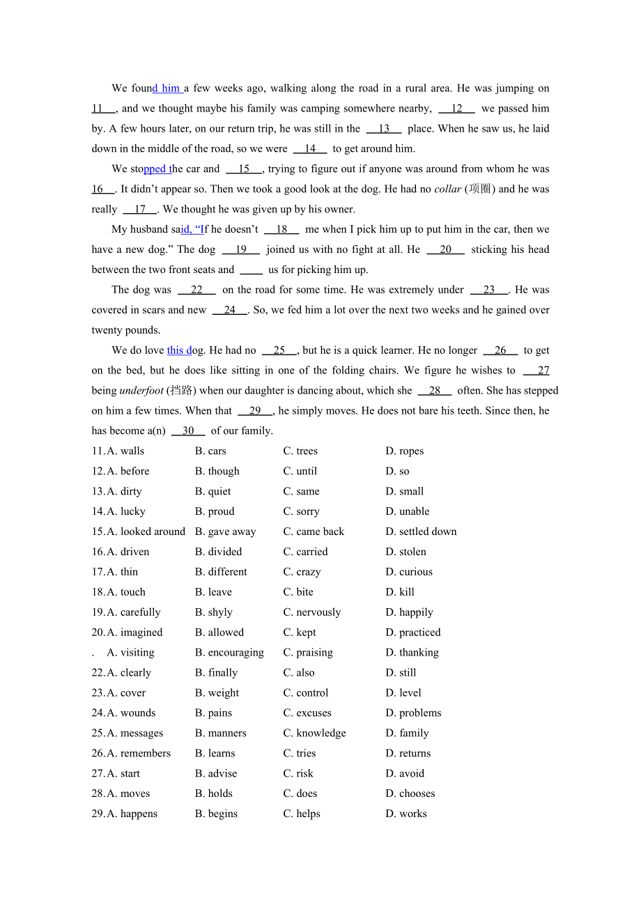 2014-2015学年高中英语江苏同步基础检测（5）及答案：MODULE4（外研版必修5）.doc_第3页