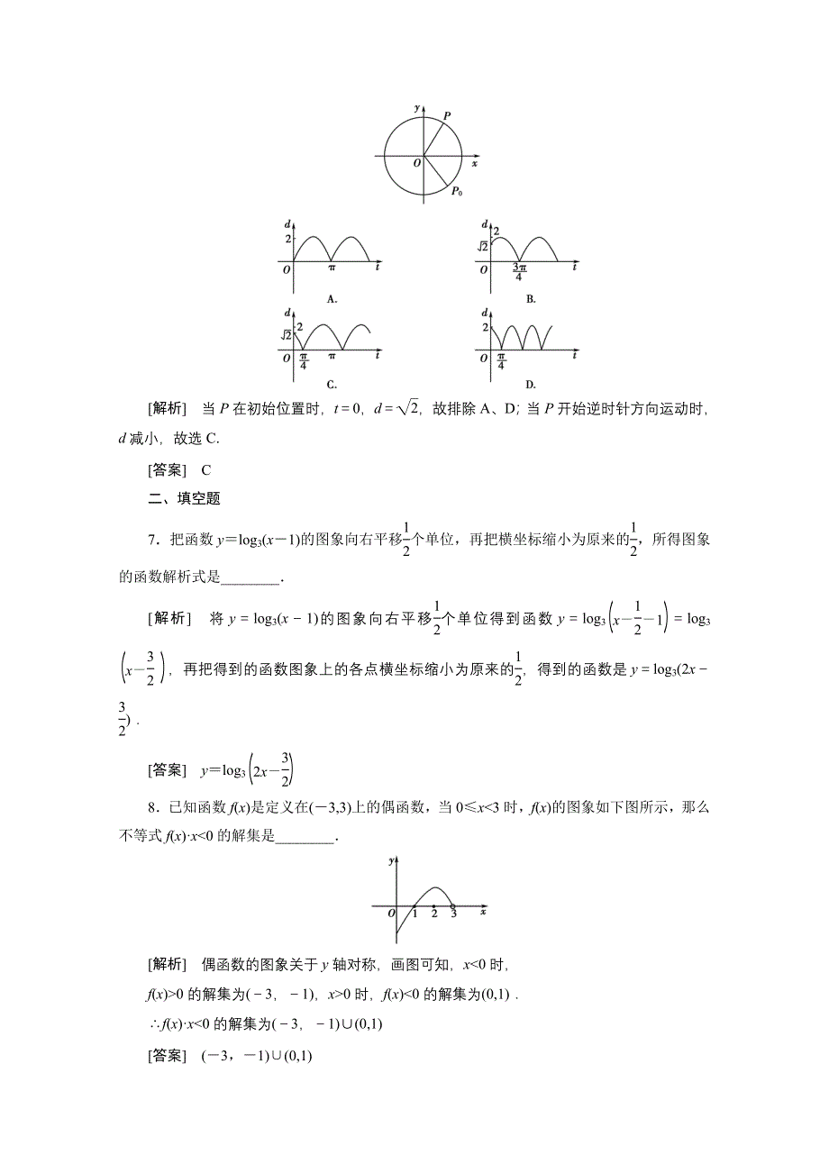 2012新高考全案　人教版数学（课外学生练与悟） 第2章 函数与基本的初等函数 第8讲 函数的图像.doc_第3页