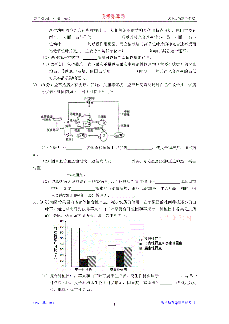 2016年高考冲刺卷 （新课标Ⅱ卷）生物05（考试版） WORD版缺答案.doc_第3页