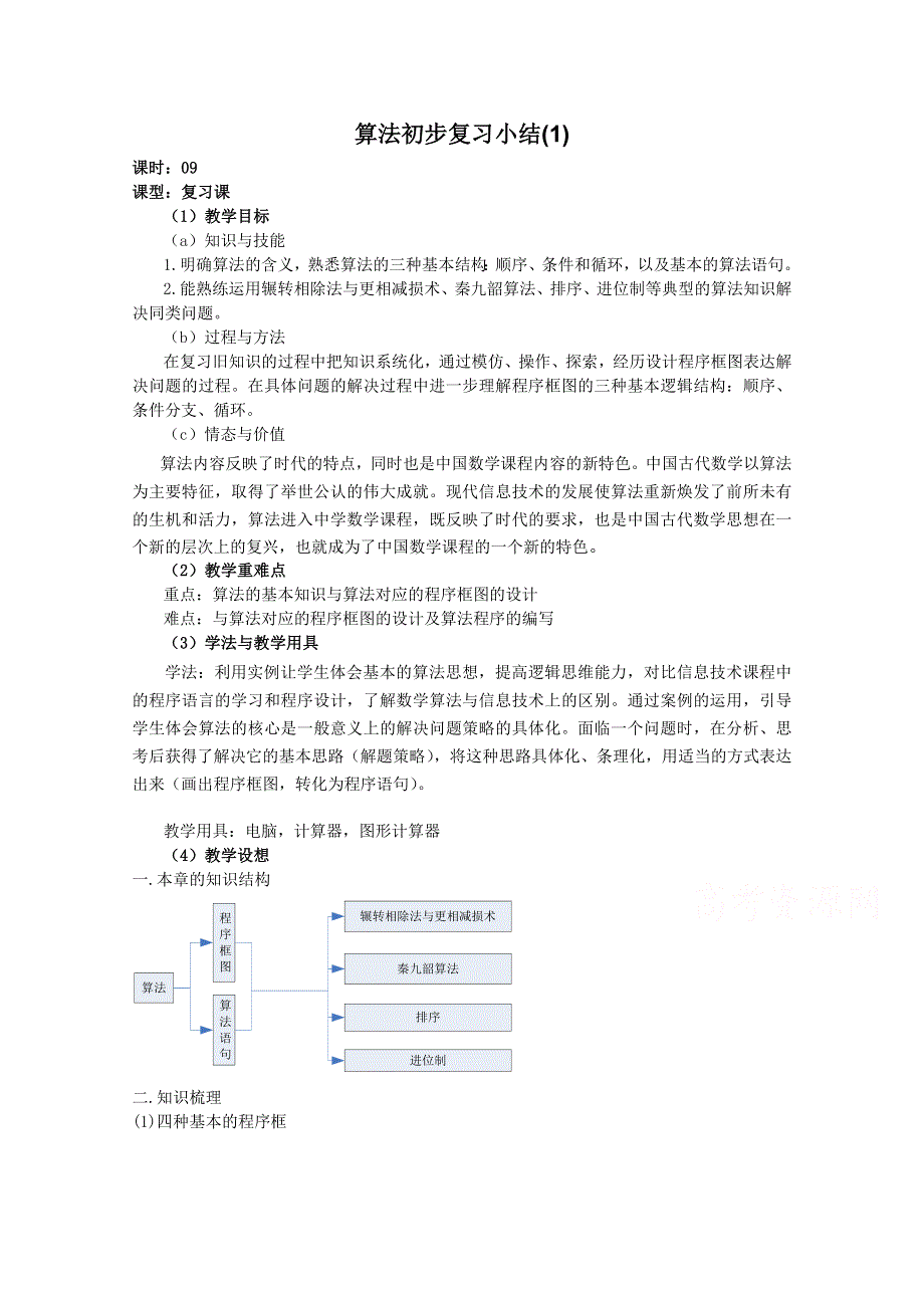 吉林省东北师范大学附属中学2015-2016学年高二数学文人教A版必修三教案：1.doc_第1页