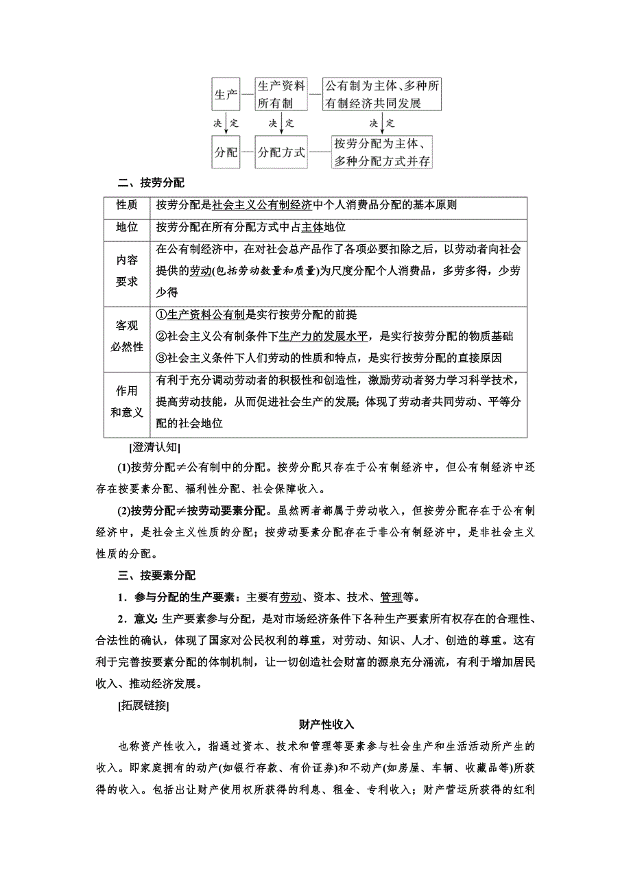 2020高考政治新创新大一轮复习通用版讲义：必修一 第三单元 第七课 个人收入的分配 WORD版含答案.doc_第2页