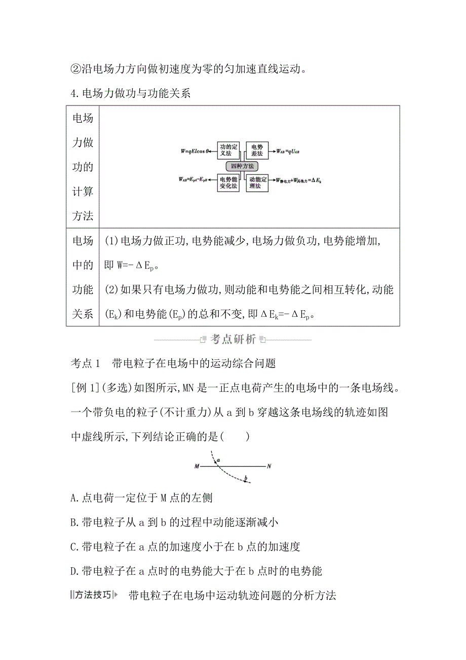 2019-2020学年人教版高三物理二轮复习：电场与磁场第1讲带电粒子在电场中的运动 WORD版含答案.doc_第3页