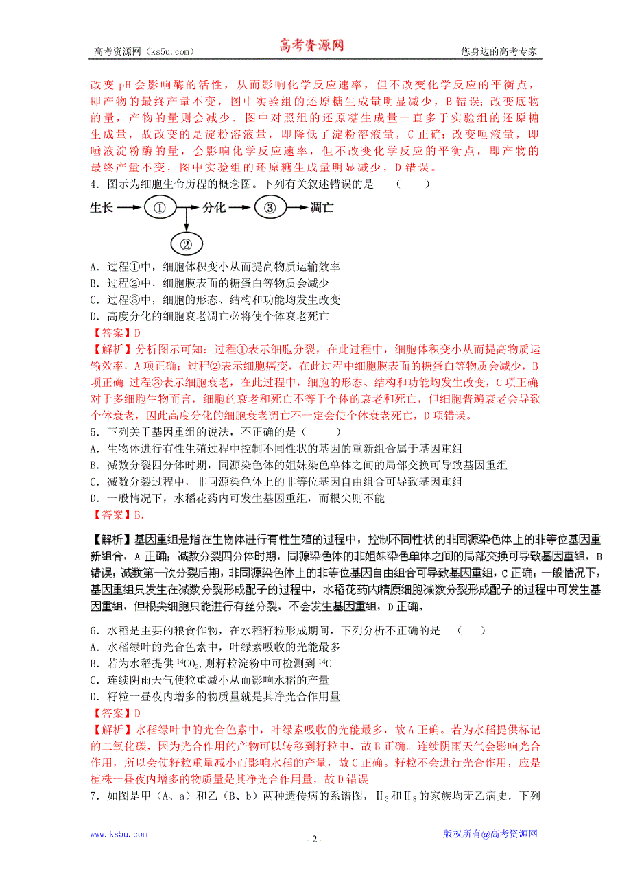 2016年高考冲刺卷 （江苏卷）生物06（解析版） WORD版含解析.doc_第2页