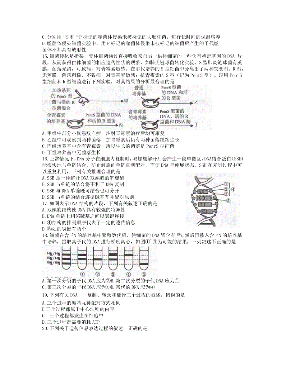 山东省济宁市邹城市2020-2021学年高一生物下学期期中试题.doc_第3页