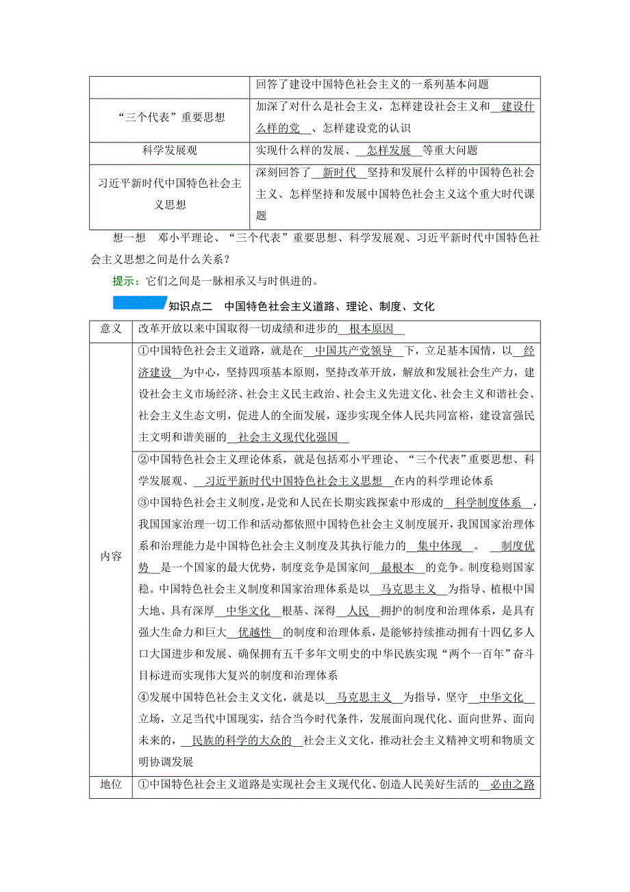 新教材2021-2022学年高中人教版政治必修1学案：3-2 中国特色社会主义的创立、发展和完善 WORD版含解析.doc_第2页