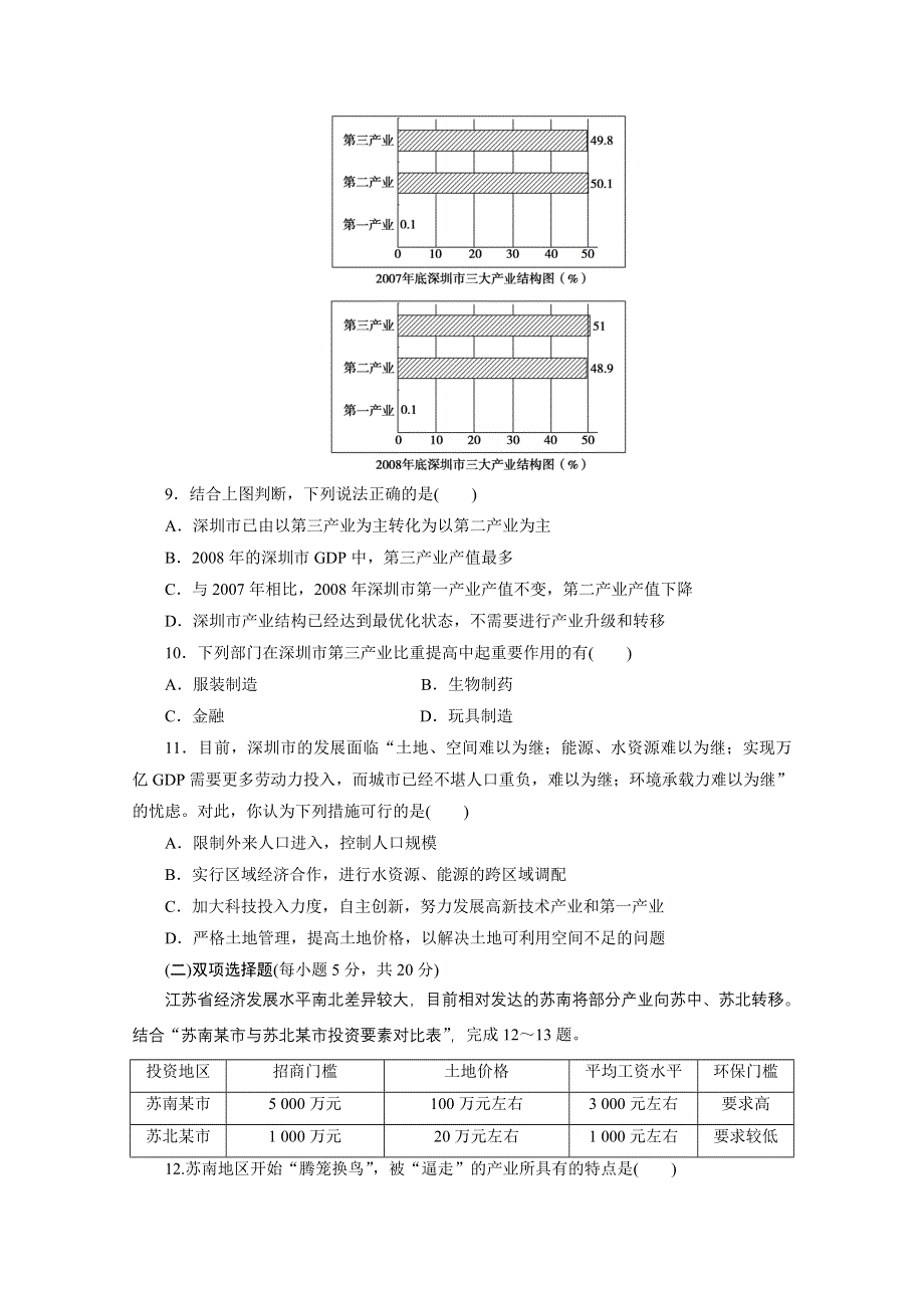 2012步步高一轮江苏专用鲁教版地理讲义：第三册 第四单元 区域综合开发与可持续发展 第3讲.doc_第3页