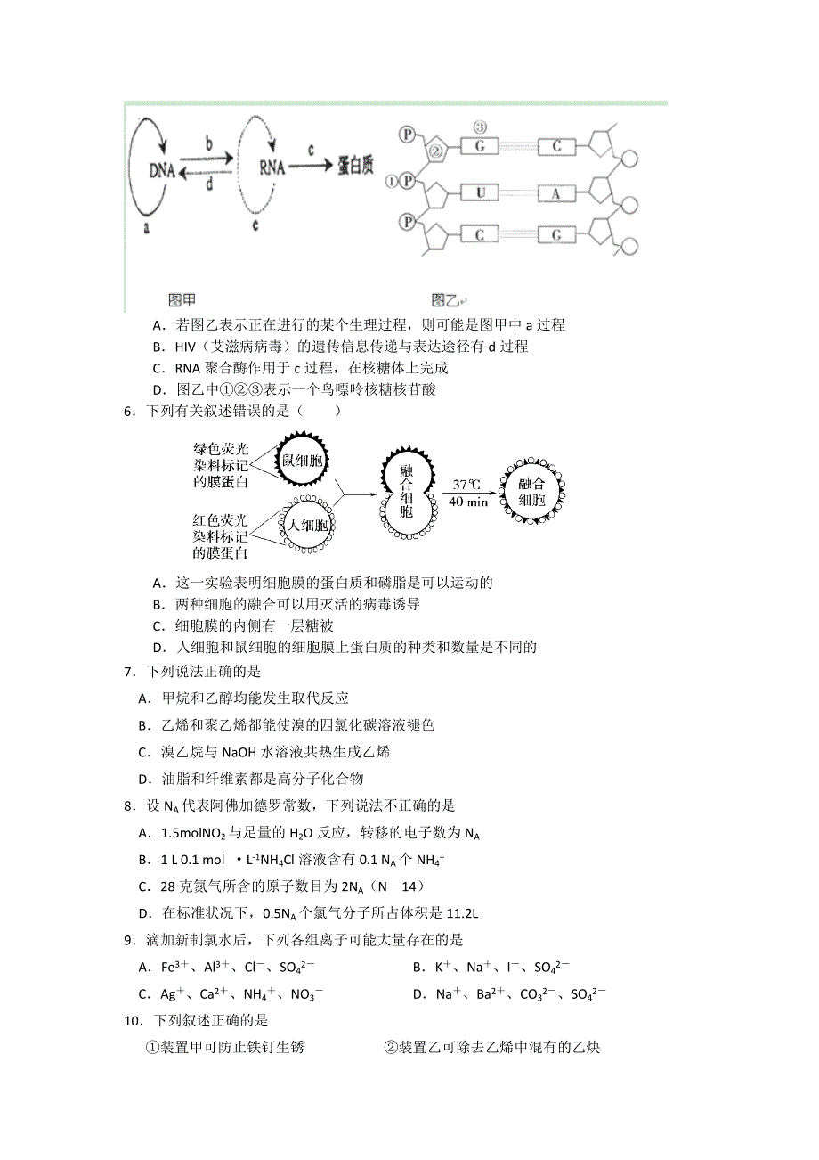 广东省汕头四中2013届高三上学期第三次月考理综试题.doc_第2页