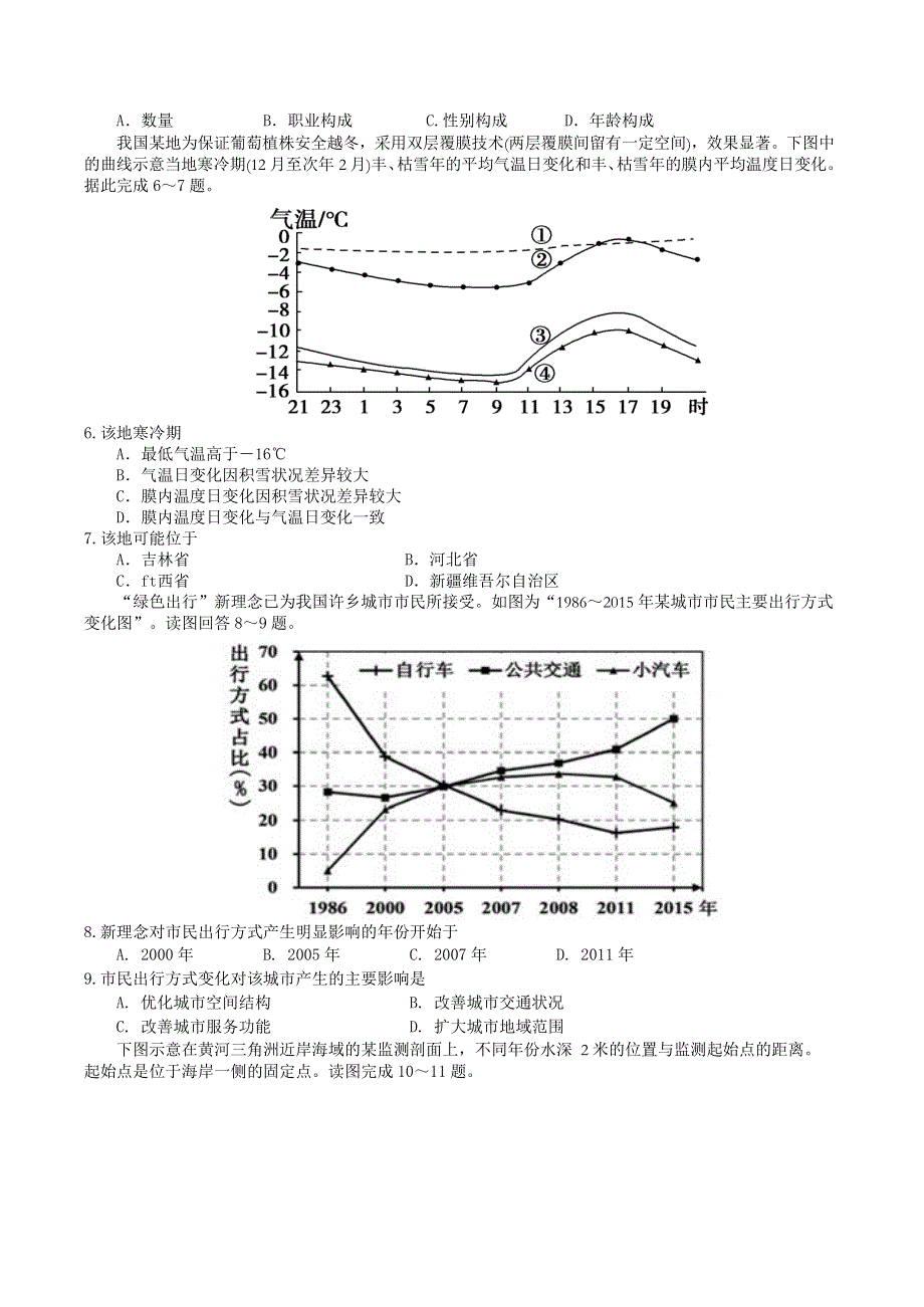 山东省淄博市2020届高三3月阶段性检测（一模）地理试题 WORD版含答案.doc_第2页