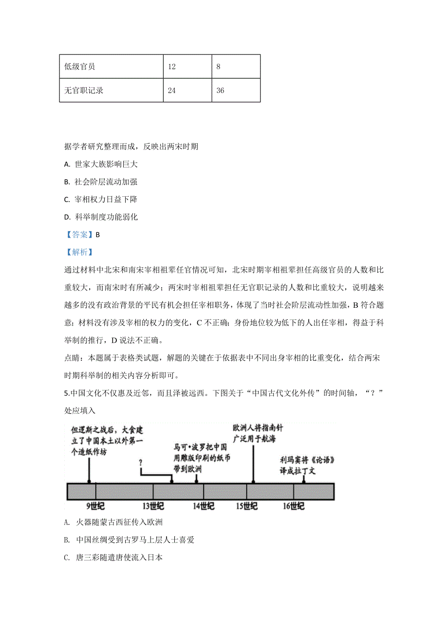 山东省淄博市2020届高三下学期第二次网考历史试题 WORD版含解析.doc_第3页