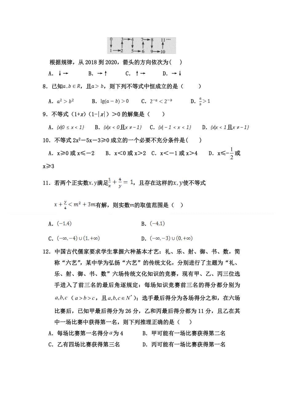 内蒙古巴彦淖尔市杭锦后旗重点高中2020-2021学年高二上学期期中考试数学（文）试题 WORD版含答案.doc_第2页