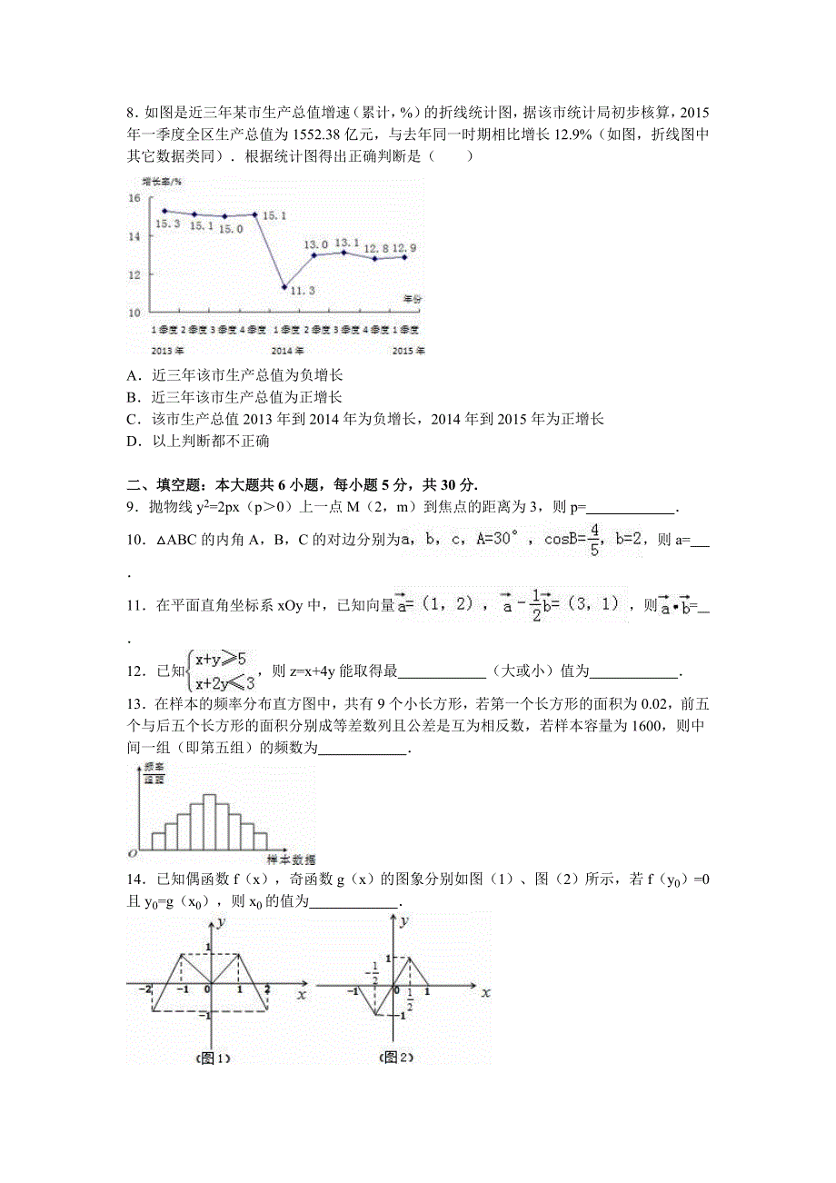 北京市延庆县2016年高考数学一模试卷（文科） WORD版含解析.doc_第2页