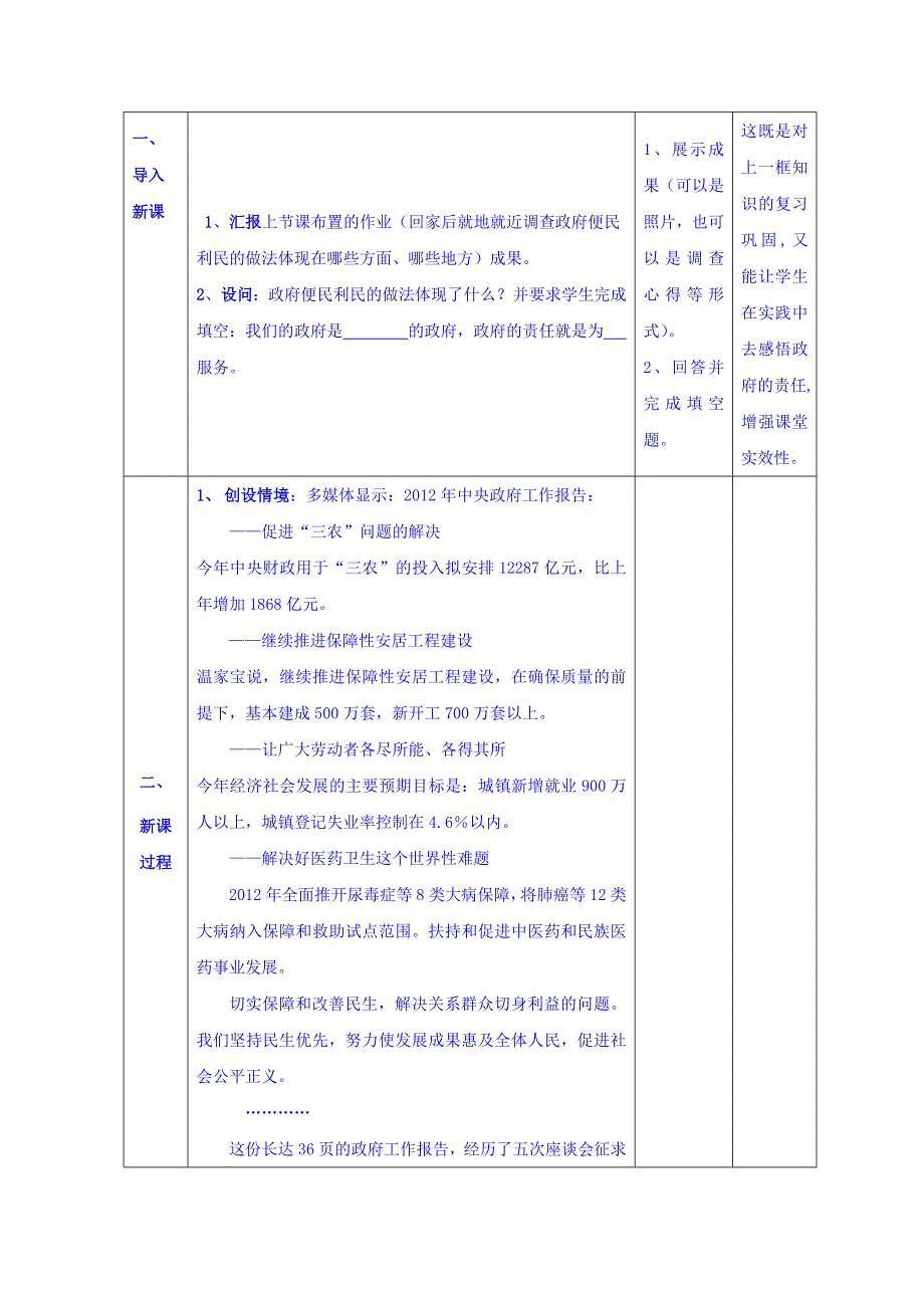 广东省汕头市东厦中学高中政治必修二教案：3.2政府的责任：对人民负责 3 .doc_第3页