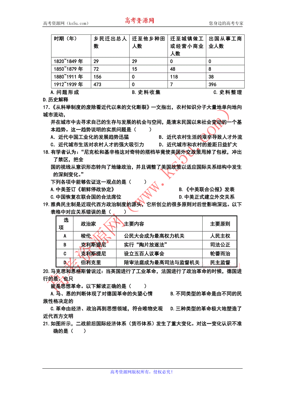 广东省汕头市东里中学2012届高三考前模拟（一）文综历史试题.doc_第2页