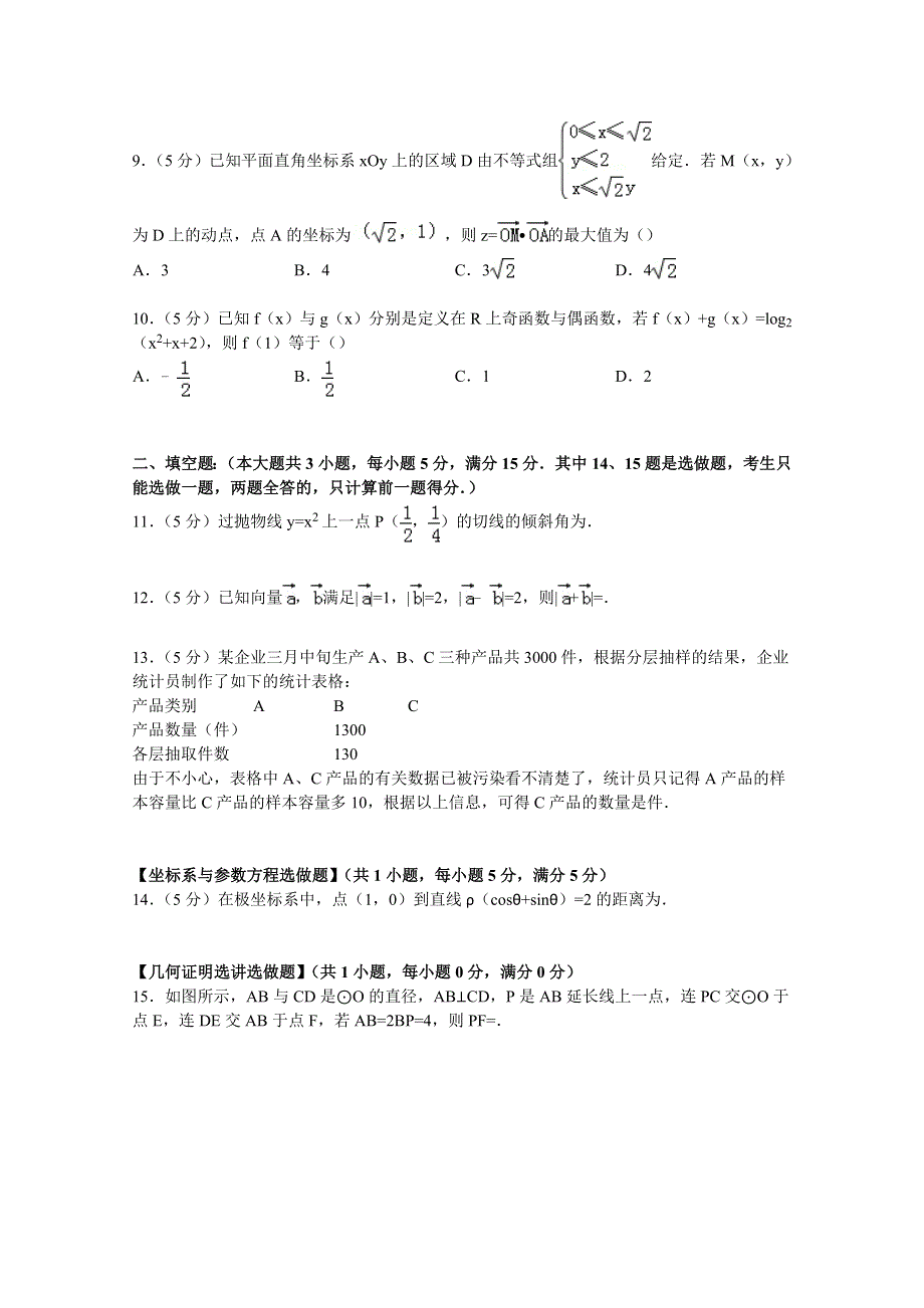 广东省汕头市潮南区2015届高考数学模拟试卷（文科）（5月份） WORD版含解析.doc_第2页