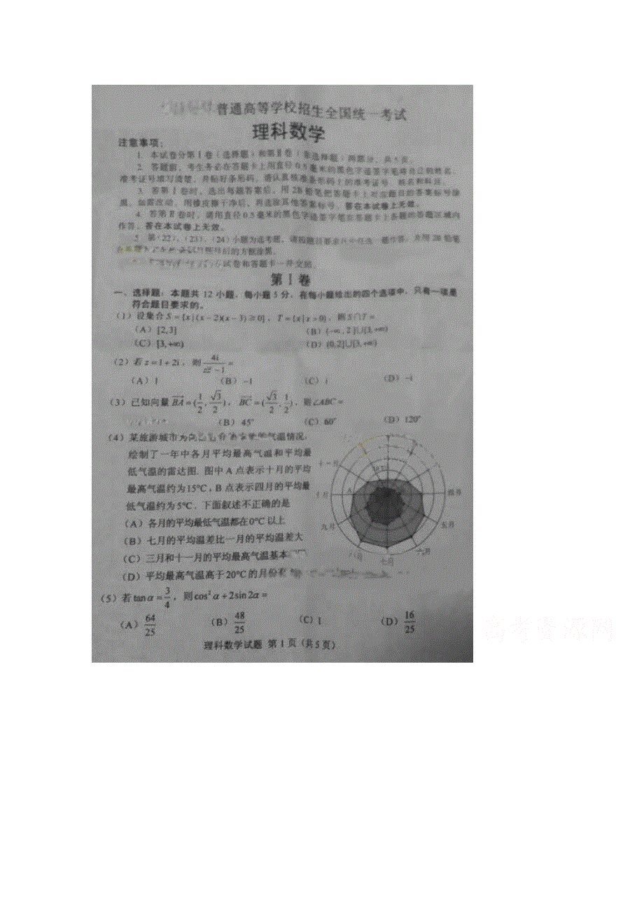 2016年高考真题——数学理科（新课标Ⅲ卷） 速递版缺答案.doc_第1页