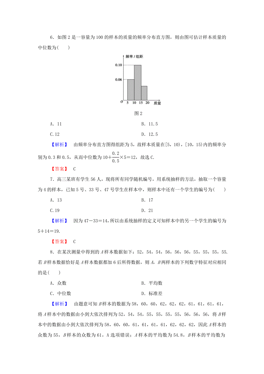 2022年高中数学 章末综合测评2（含解析）新人教A版必修3.doc_第3页