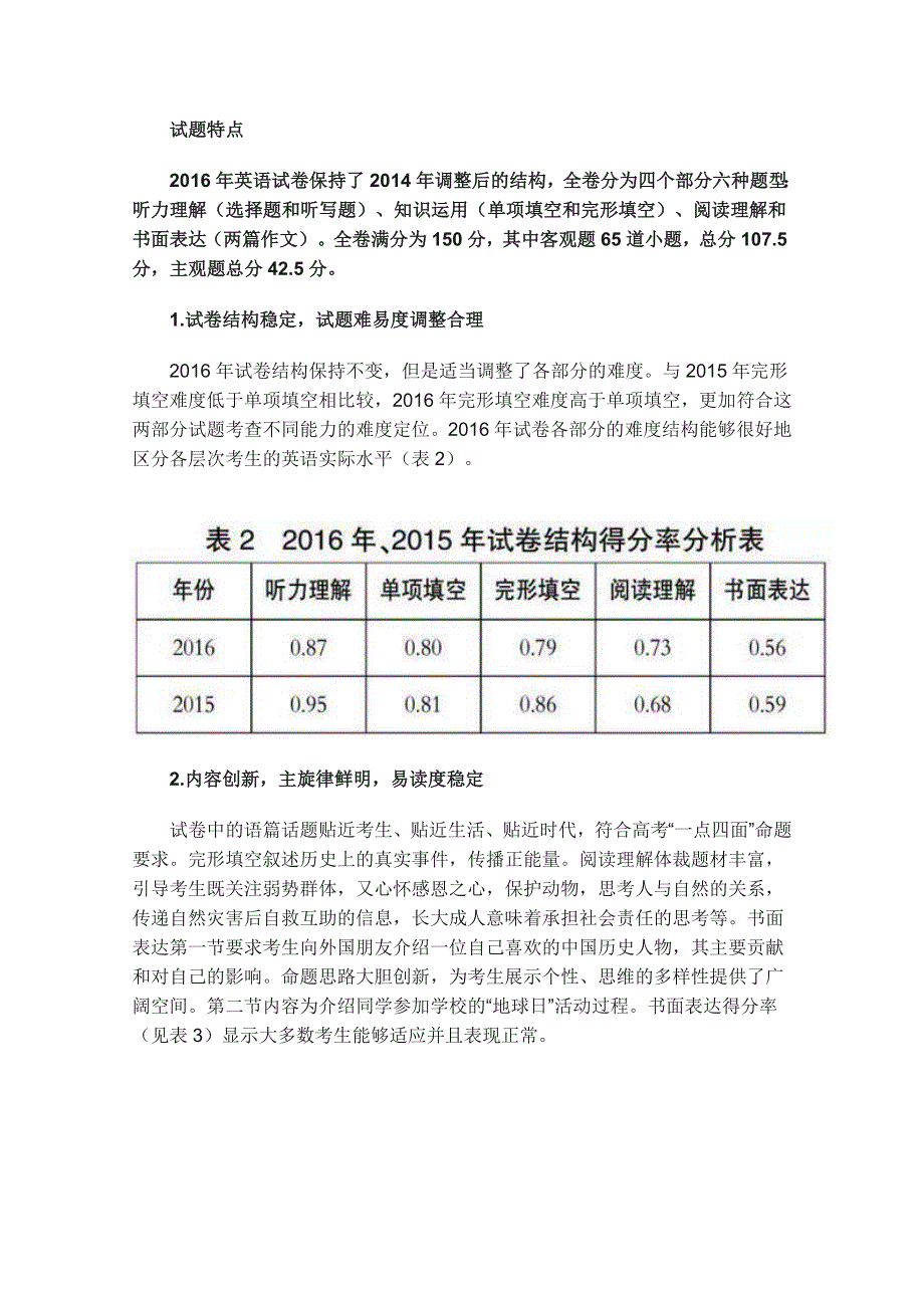 2016年高考英语北京卷学科评价研究报告.doc_第2页