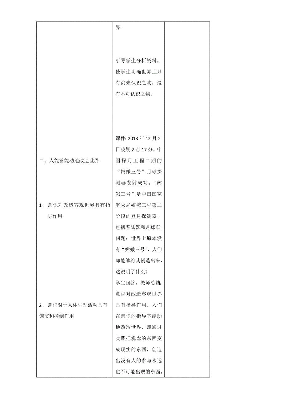 内蒙古开鲁县蒙古族中学高中政治必修四教案：5-2 意识的作用 .doc_第3页