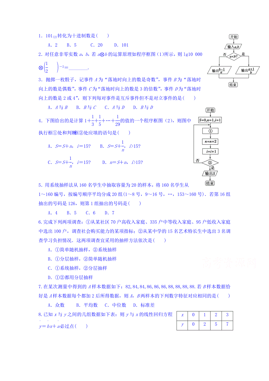 吉林省吉化第一高级中学校2018-2019学年高二3月月考数学（文）试题 WORD版含答案.doc_第1页